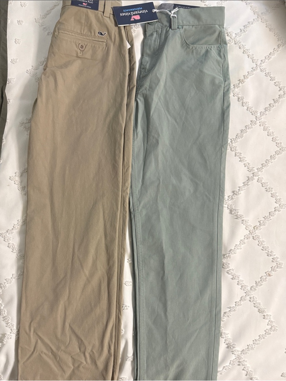 NWT size 12 Vineyard Vines Kids Chinos in Khaki and Sage Green